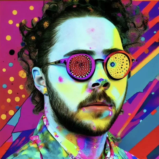 Post Malone in the style of Damien Hirst     3
